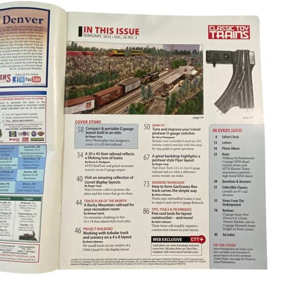 Lot 2 Classic Toy Trains February March 2013 Magazine Layout Scenery Model Track - Picture 3 of 5